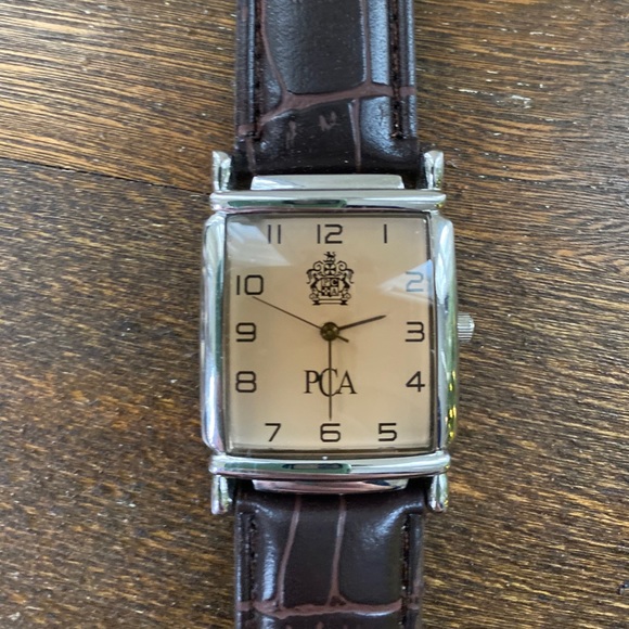 Stainless Steel Watch with Crocodile Strap - Picture 1 of 3